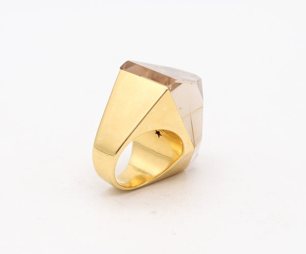 H. STERN By Diane Von Furstenberg Geometric Power Ring 18Kt Gold & Rutile Quartz