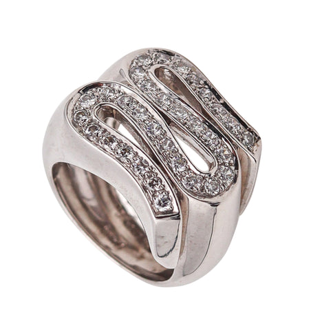 -Gianni Versace 1990 Cocktail Ring In 18Kt White Gold With 1.03 Ctw In Diamonds