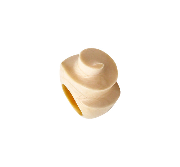 -Patricia Von Musulin 1970 Modernist Sculptural Carved Cocktail Ring