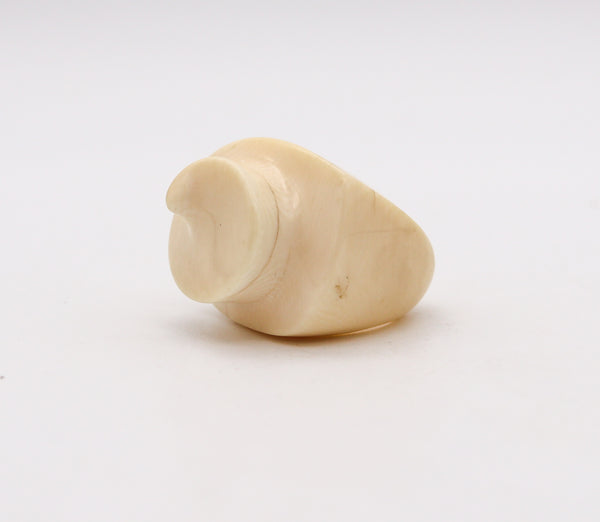 -Patricia Von Musulin 1970 Modernist Sculptural Carved Cocktail Ring