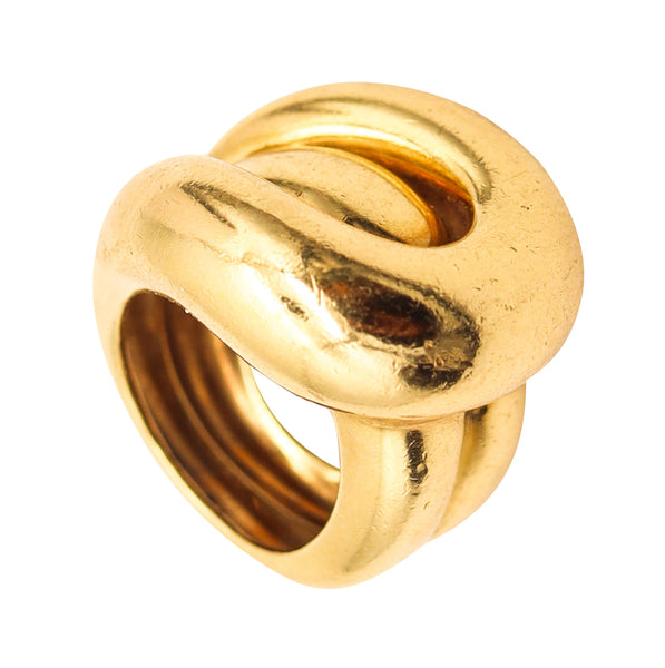 DAVID WEBB 1975 New York Knot Cocktail Ring In Solid 18Kt Yellow Gold