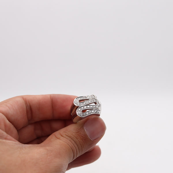 -Gianni Versace 1990 Cocktail Ring In 18Kt White Gold With 1.03 Ctw In Diamonds