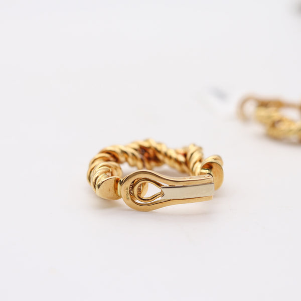 TIFFANY & CO. France 1973 Donald Claflin Twisted Hoops Earrings In 18Kt Yellow Gold