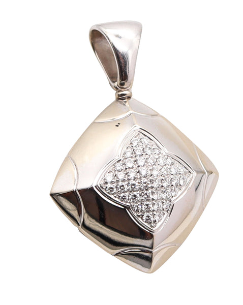 BVLGARI France Pyramid Large Pendant In 18Kt White Gold With VS Diamonds