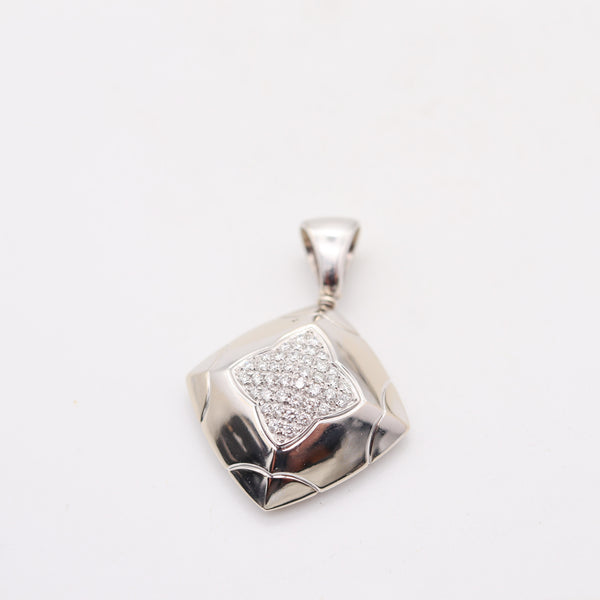 BVLGARI France Pyramid Large Pendant In 18Kt White Gold With VS Diamonds