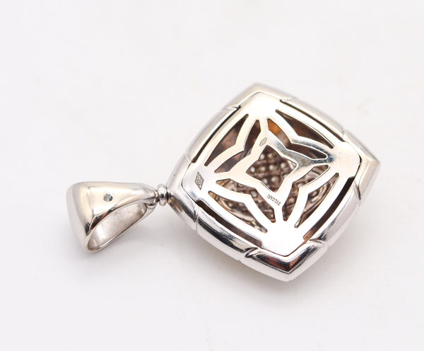 BVLGARI France Pyramid Large Pendant In 18Kt White Gold With VS Diamonds