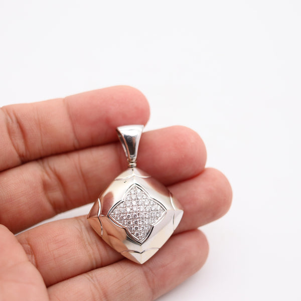 BVLGARI France Pyramid Large Pendant In 18Kt White Gold With VS Diamonds