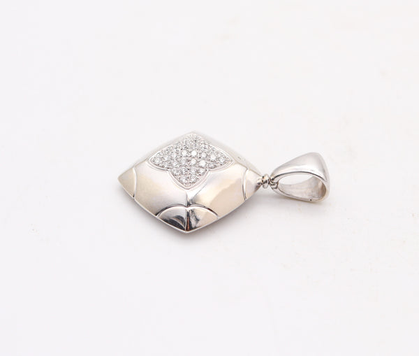 BVLGARI France Pyramid Large Pendant In 18Kt White Gold With VS Diamonds