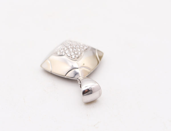 BVLGARI France Pyramid Large Pendant In 18Kt White Gold With VS Diamonds