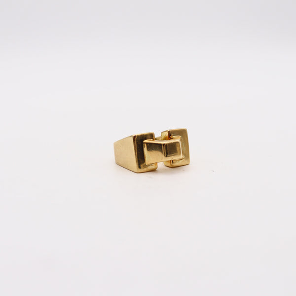 -Tiffany & Co. 1973 By Don Berg Geometric Sculptural Ring In 18Kt Yellow Gold