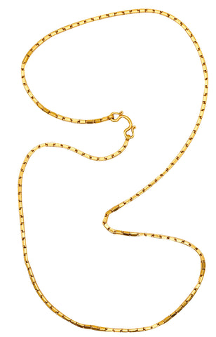 -Hammered Long Necklace Chain In Solid 22Kt Yellow Gold With Hooks