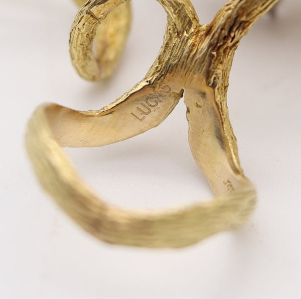 CARTIER 1970 Roger Lucas Sculptural Cocktail Ring With Diamonds & Pearls