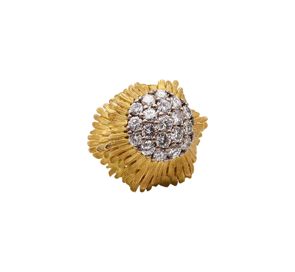 -Tiffany & Co. 1960 Cluster Cocktail Ring In 18Kt Gold With 1.74 Ctw In Diamonds