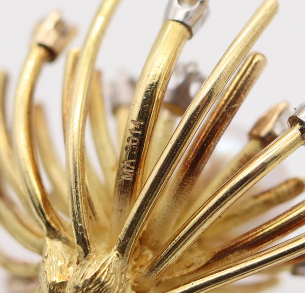 CARTIER 1970 Roger Lucas Sculptural Cocktail Ring With Diamonds & Pearls