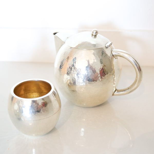LALAOUNIS 1970 Greek Coffee-Tea Set In Hammered .900 Sterling Silver