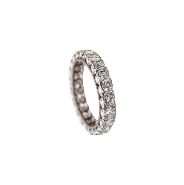 -Art Deco 1935 Eternity Band Ring In Platinum With 2.64 Ctw In White Diamonds