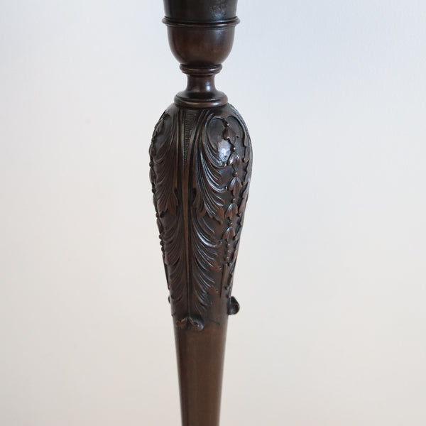 ENGLAND 1890 Victorian Continental Pair Of Pedestals Carved In Mahogany Wood