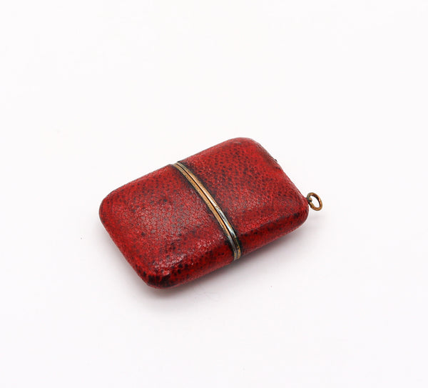 +Hermes Paris 1950 Ermeto Portable Purse Watch In Gilt And Reddish Leather