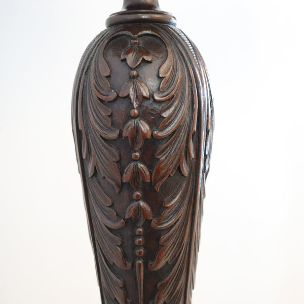 ENGLAND 1890 Victorian Continental Pair Of Pedestals Carved In Mahogany Wood