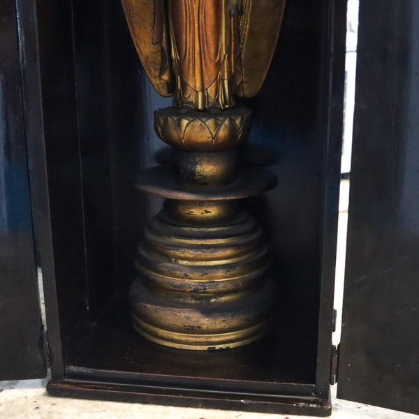 JAPAN 1810 Edo Period Large Butsudan Home Altar With Amida Nyorai In Wood
