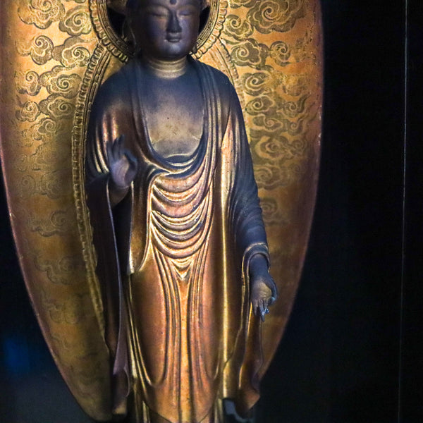 JAPAN 1810 Edo Period Large Butsudan Home Altar With Amida Nyorai In Wood