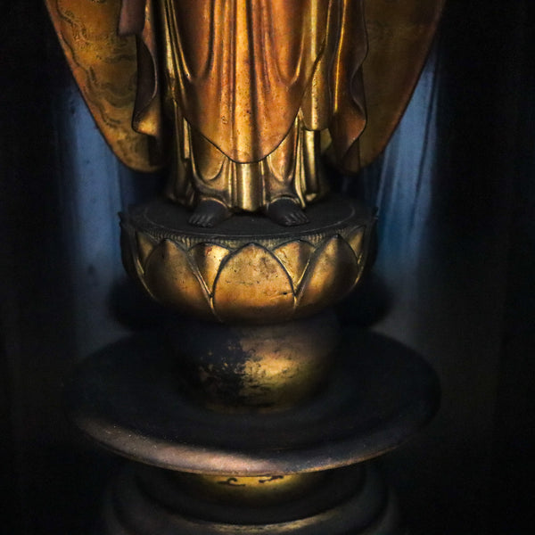 JAPAN 1810 Edo Period Large Butsudan Home Altar With Amida Nyorai In Wood