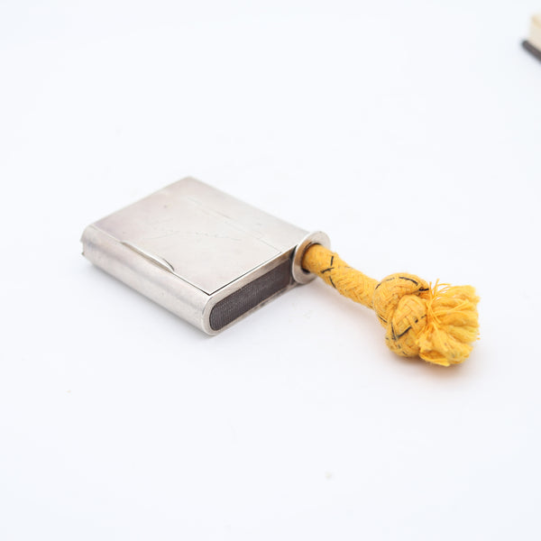 ASPREY & Co. 1914 London Pocket Vesta Case In Solid .925 Sterling Silver With Cord