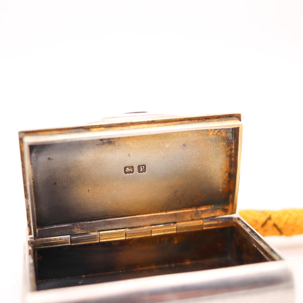ASPREY & Co. 1914 London Pocket Vesta Case In Solid .925 Sterling Silver With Cord