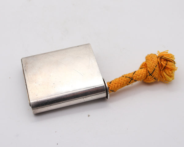 ASPREY & Co. 1914 London Pocket Vesta Case In Solid .925 Sterling Silver With Cord