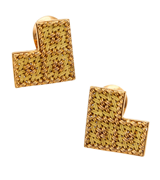 GEORGES L'ENFANT 1970 For Gubelin Clips-On Earrings In Solid 18Kt Yellow Gold