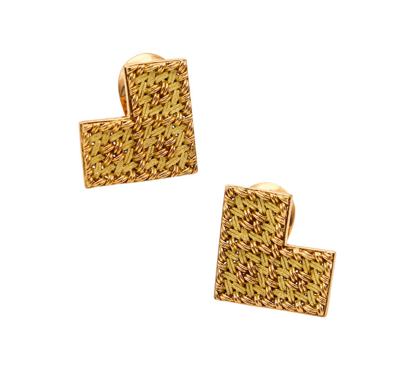 GEORGES L'ENFANT 1970 For Gubelin Clips-On Earrings In Solid 18Kt Yellow Gold