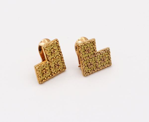 GEORGES L'ENFANT 1970 For Gubelin Clips-On Earrings In Solid 18Kt Yellow Gold