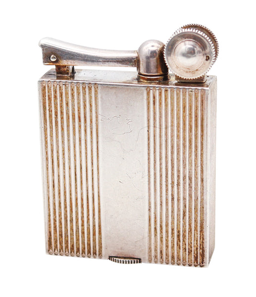 STRAUSS-ALLARD ET MEYER 1928 Art-Deco Petrol Lighter In .900 Sterling Silver