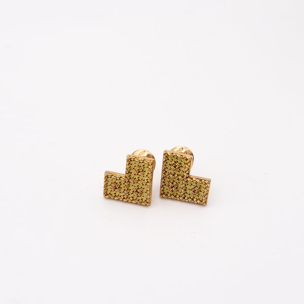 GEORGES L'ENFANT 1970 For Gubelin Clips-On Earrings In Solid 18Kt Yellow Gold