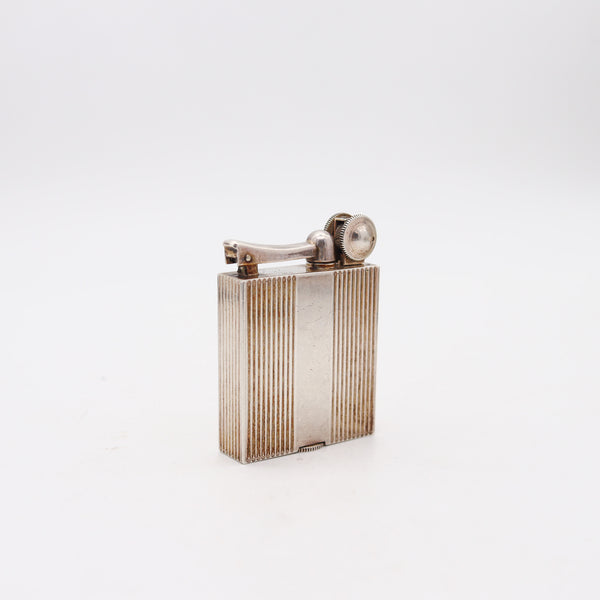 STRAUSS-ALLARD ET MEYER 1928 Art-Deco Petrol Lighter In .900 Sterling Silver
