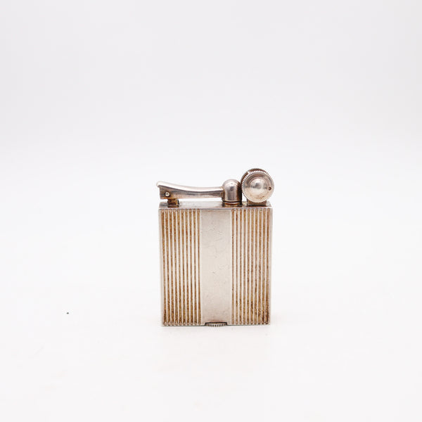 STRAUSS-ALLARD ET MEYER 1928 Art-Deco Petrol Lighter In .900 Sterling Silver