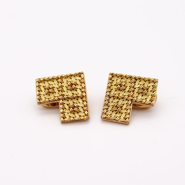 GEORGES L'ENFANT 1970 For Gubelin Clips-On Earrings In Solid 18Kt Yellow Gold