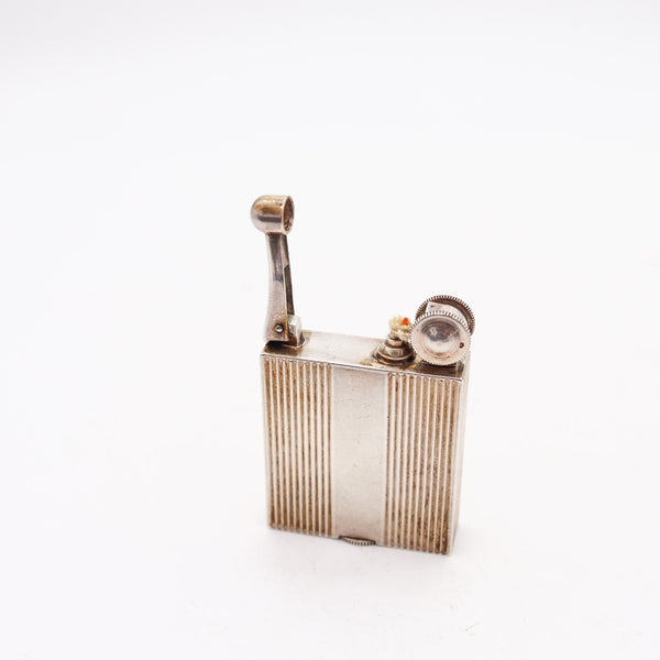 STRAUSS-ALLARD ET MEYER 1928 Art-Deco Petrol Lighter In .900 Sterling Silver