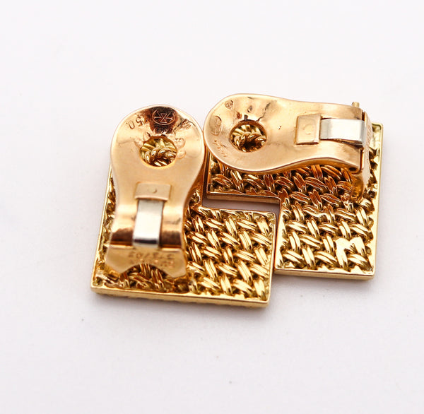 GEORGES L'ENFANT 1970 For Gubelin Clips-On Earrings In Solid 18Kt Yellow Gold