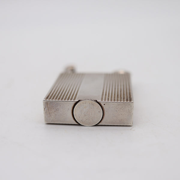 STRAUSS-ALLARD ET MEYER 1928 Art-Deco Petrol Lighter In .900 Sterling Silver