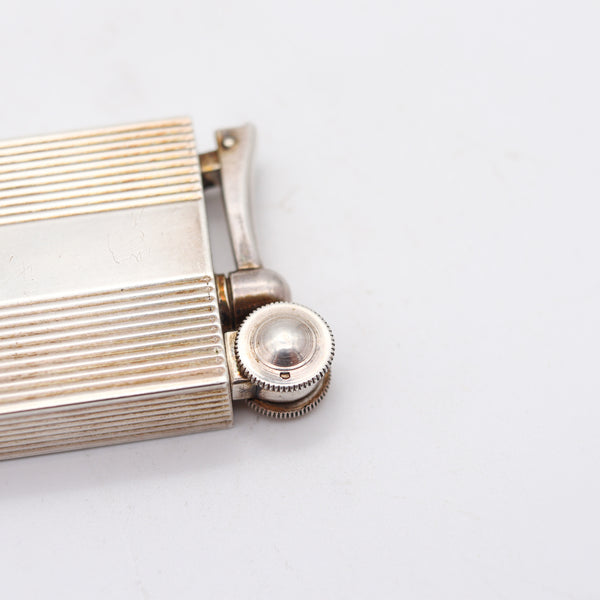 STRAUSS-ALLARD ET MEYER 1928 Art-Deco Petrol Lighter In .900 Sterling Silver