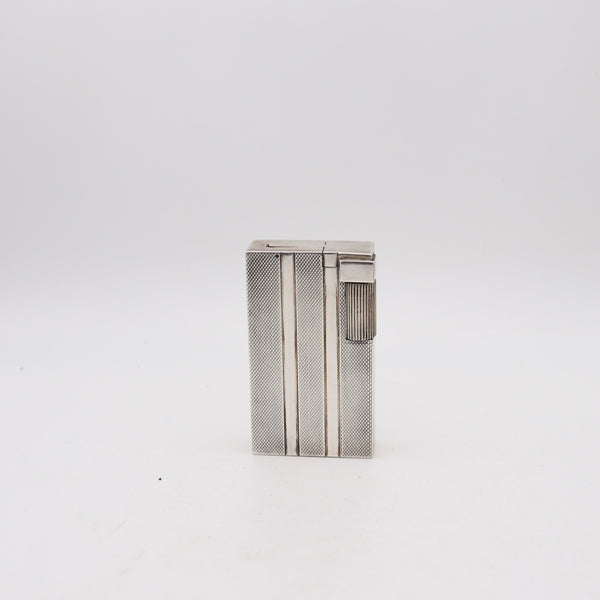ROYAL Paris 1938 Art Deco French Desk-Table Petrol Lighter In .900 Sterling Silver