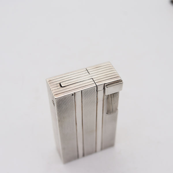 ROYAL Paris 1938 Art Deco French Desk-Table Petrol Lighter In .900 Sterling Silver