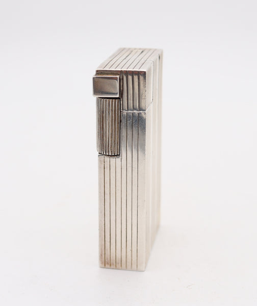 ROYAL Paris 1938 Art Deco French Desk-Table Petrol Lighter In .900 Sterling Silver