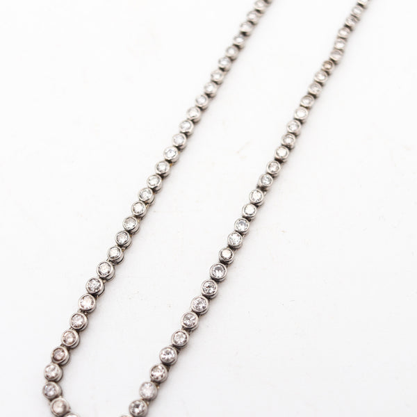 ART-DECO 1935 American Riviera Necklace In Platinum With 5.04 Cwt. Diamonds