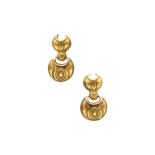 ROBERT WANDER Naïve Door Knockers Earrings In Solid 18Kt Yellow Gold