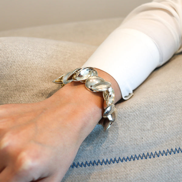 -Tiffany & Co. Frank Gehry Massive Geometric Hearts Bracelet In .925 Sterling Silver