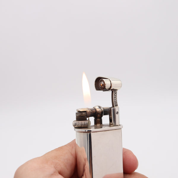 DUNHILL Paris 1955 Art Deco Large Desk Lift-Arm Lighter in Solid Sterling Silver