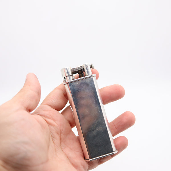 DUNHILL Paris 1955 Art Deco Large Desk Lift-Arm Lighter in Solid Sterling Silver