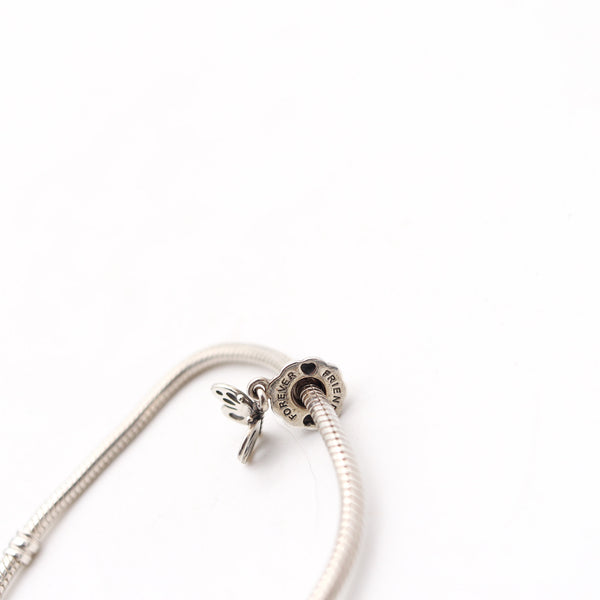 PANDORA Vintage Bracelet with Three Charms In .925 Sterling Silver